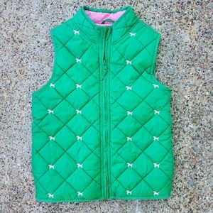 Gymboree Quilted Pink Green Dog Vest Youth Large